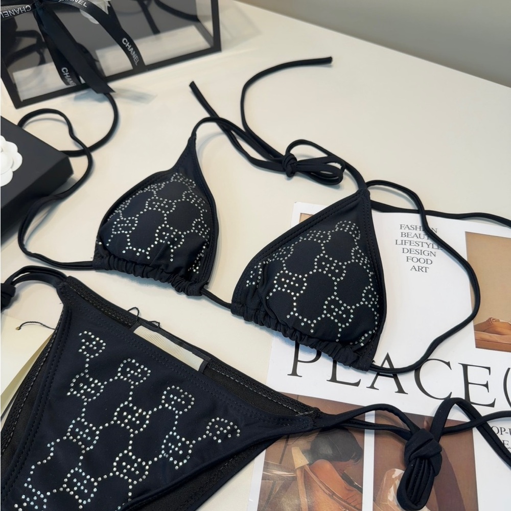 Gucci Black GG Crystal Bikini Set - Picture 4 of 9
